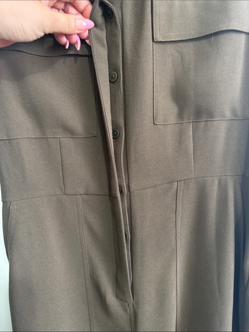 BNWT RW&CO. Olive Green Sleeveless Utility Jumpsuit with Belt size M - Picture 6 of 6